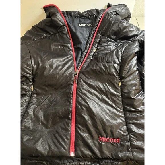 Marmot Womens Puffer Jacket Black Sz M Quilted Hooded Ski Outdoors Winter - Picture 6 of 8